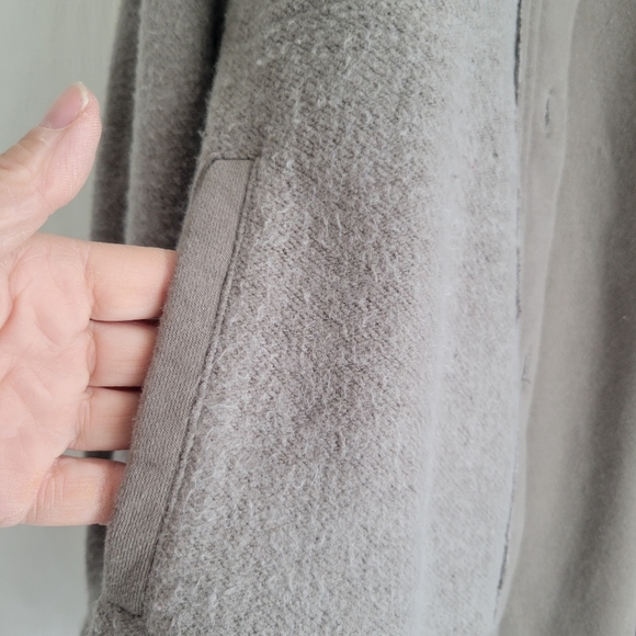 BLACK TAPE Womens Gray Green Cuffed Sleeve Collared Distressed Shacket Med - Picture 7 of 9